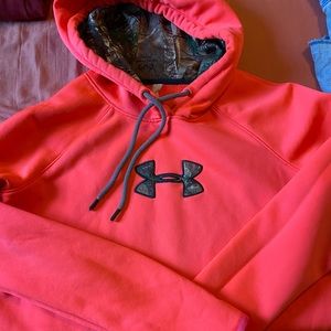 Neon pink Camo UA hoodie